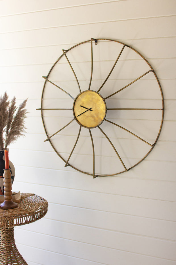 Antique Brass Wall Clock - IN-STORE PICKUP ONLY
