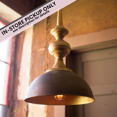Metal Pendant Light with Antique Gold Finish - IN-STORE PICKUP ONLY