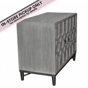 Mango wood grey cabinet iron base