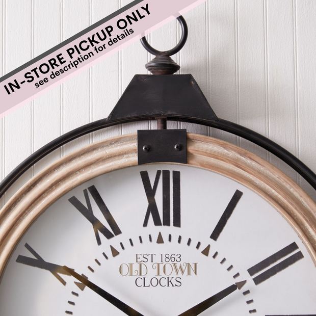 Large Pocket Watch Style Wall Clock- IN-STORE PICKUP ONLY