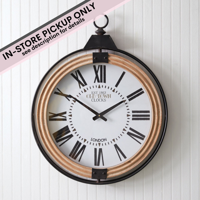 Large Pocket Watch Style Wall Clock- IN-STORE PICKUP ONLY