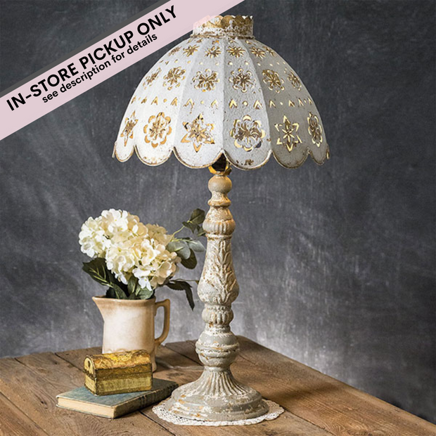 Table Lamp with Decorative Metal Shade- IN-STORE PICKUP ONLY